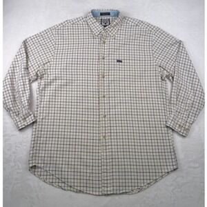 Faconnable Shirt Mens XL White Plaid Button Down Long Sleeve Albert Goldberg